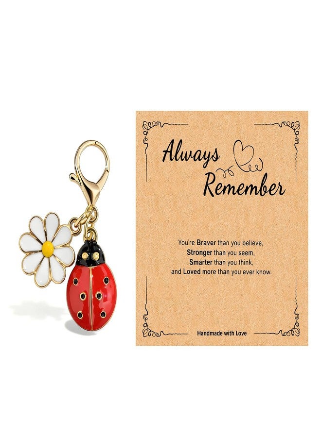 Hoheng Ladybug Keychain Bee Butterfly Keychain Flower Bag Charm Always Remember Thank You Keyrings With a Gift Card - Image 1